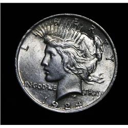 1924-p Peace Dollar Grades Choice Uncirculated ms64 Toned