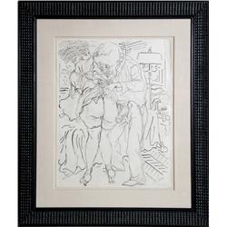 George Grosz, Erotic Drawing, Pen and Ink Drawing