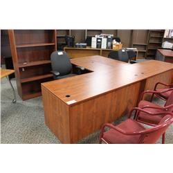 Cherry L-Shape Executive Desk