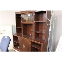 Mahogany Glass Door Wall Unit