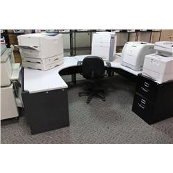 Grey U-Shaped Computer Workstation