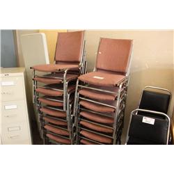 15 Burgandy Stacking Chairs