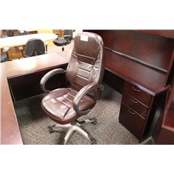 Dark Brown Leather Ergonomic High Back Chair