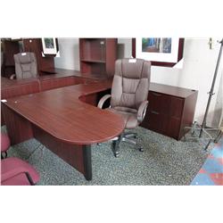 Mahogany U-Shape Executive Desk (Rh)