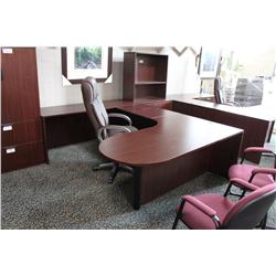 Mahogany U-Shape Executive Desk (Lh)