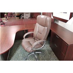 Brown Leather High Back Executive Chair