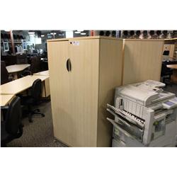 Maple Tall Locking 2 Door Storage Cabinet
