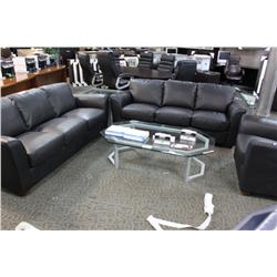 Black 3 Piece Sofa Set