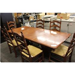Cherry Wood Dining Room Table With 6 Chairs