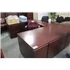 Image 1 : Mahogany U Shaped Executive Desk With Wall Mount