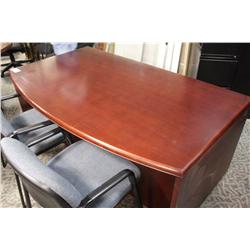 Mahogany Bow Front Double Pedestal Desk