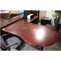 Mahogany P Top L Shaped Executive  Desk