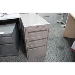 Grey 3 Drawer File Pedestal