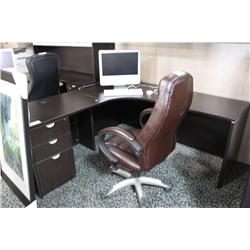 Dark Mahogany Executive Corner Desk
