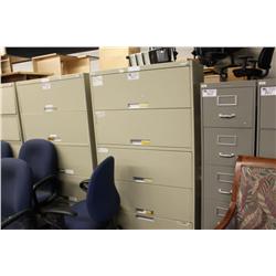 Beige 5 Drawer Lateral File Cabinet