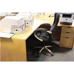 Oak L Shaped Executive Desk