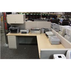 Lacasse 2 Person Cubicle With Double Hutch