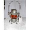 Image 1 : CHICAGO & EASTERN ILLINOIS  C& EI RR, HANDLIN  LAMP, 3 3/8" AMBER CORNING GLOBE    