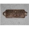 Image 1 : C&EJ BRASS MACHINE PLAQUE, # 1217    