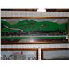 Image 1 : AMERICAN FOLK ART CREWEL VIRGINIAN RR LOCOMOTIVE,  19" X 45", SIGNED M. PAYNE    