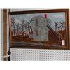 Image 1 : AMERICAN FOLK ART CREWEL  ANACOSTIA  STATION, 17"  X 36" SIGNED M. PAYNE    