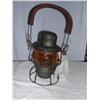 Image 1 : LOUISVILLE & NASHVILLE RR, L&N RR, 3 3/8" AMBER  GLOBE ETCHED L&N, ARMSPEAR LAMP DATED 1925, RUBBER 