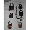 Image 1 : SIX LOCKS "NO KEYS"  = YALE BRASS LOCK, SEGAL  BRASS LOCK, EAGLE BRASS LOCK, ADLAKE (?) LOCK PAT  19