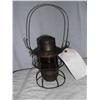 Image 1 : SOUTHERN RY 3 3/8" RIBBED RED GLASS, ADLAKE LAMP    