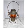 Image 1 : NYCS 3 3/8" AMBER GLOBE ETCHED NYCS, HANDLAN LAMP    