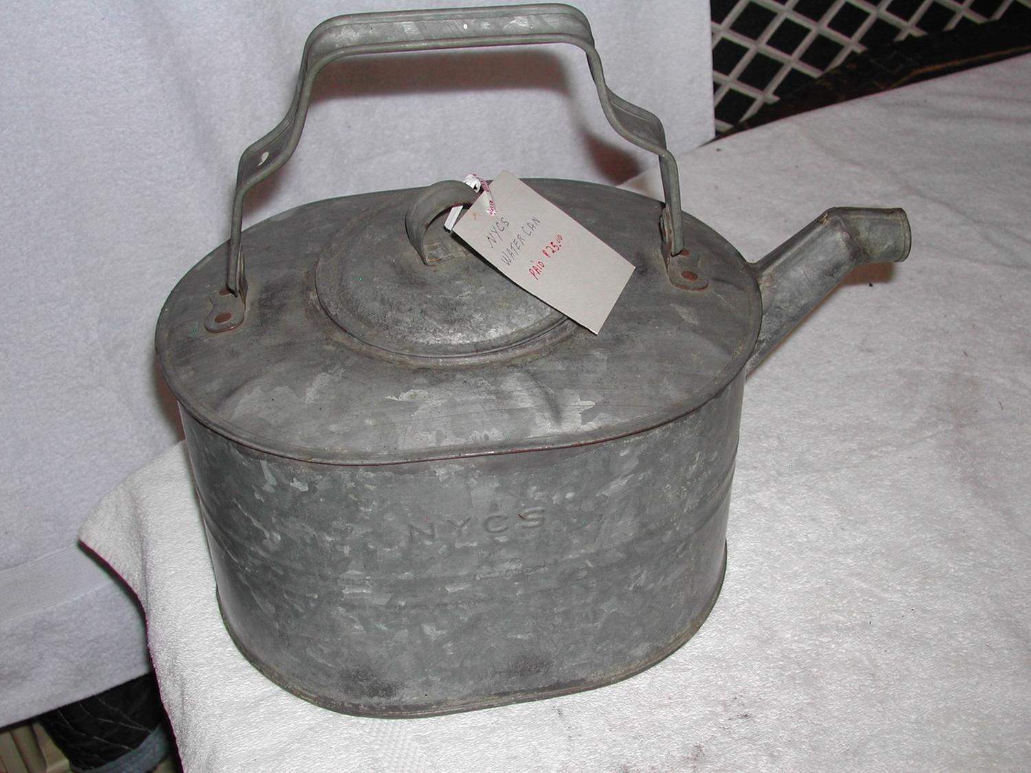 TWO GALVANIZED WATER CANS NYCS WATER CAN AND B&M RR CAN