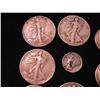 Image 2 : 29 SILVER QUARTERS, 6 LIBERTY WALKING HALFS, 1  MERCURY DIME (ONE MONEY)