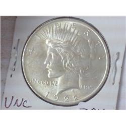 1922 PEACE SILVER DOLLAR (UNC)