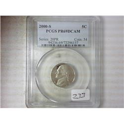 2000-S JEFFERSON NICKEL PCGS PR69DCAM