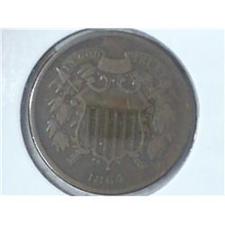 1864 TWO CENT PIECE (LARGE MOTTO)