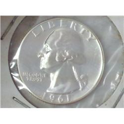1961 SILVER WASHINGTON QUARTER PROOF