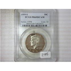 1999-S KENNEDY HALF DOLLAR PCGS PR69DCAM