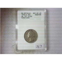 ERROR 1970-D QUARTER ON DIME STOCK