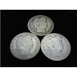 3 ASSORTED BARBER QUARTERS