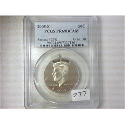 2005-S KENNEDY HALF PCGS PR69DCAM