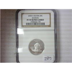 2005-S SILVER KANSAS QUARTER NGC PF70 ULTRA CAMEO
