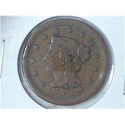 1852 US LARGE CENT (VF) RIM BUMPS