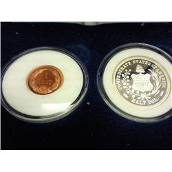 CONFEDERATE STATES OF AMERICA 1 CENT & 1/2 $ COPYS
