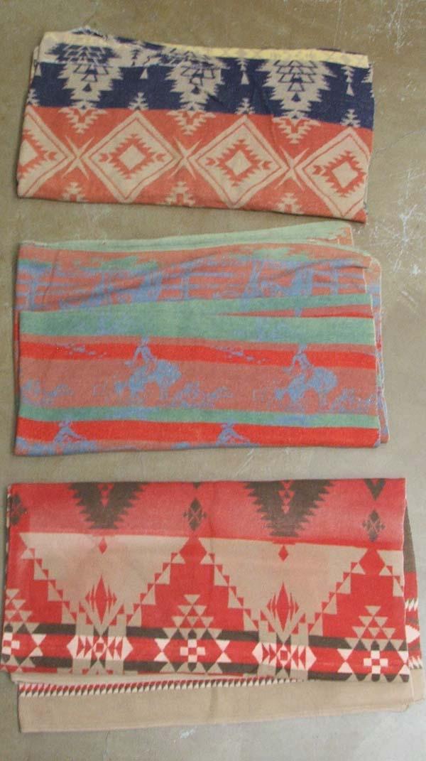 3 Vintage Cowboy Blankets