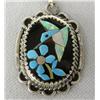 Image 2 : Zuni Hummingbird Overlay Necklace And Earrings