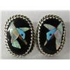 Image 3 : Zuni Hummingbird Overlay Necklace And Earrings