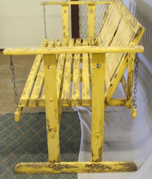 Vintage Wood Slat Porch Swing MUST BE PICKED UP