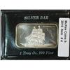 Image 1 : 4. "Old Ironsides 1797" One Ounce .999 Fine Silver Ingot in hard plastic case.
