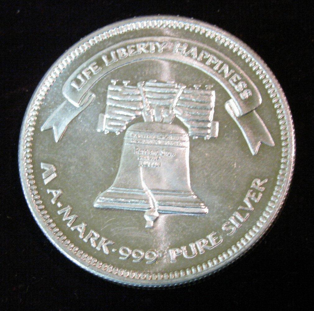 19 1985 Liberty Silver By A Mark One Troy Ounce 999 Fine Silver