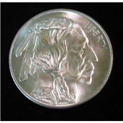 20. Buffalo Nickel Design One Troy Ounce .999 Fine Silver. BU.
