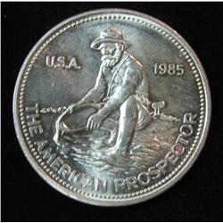 26. 1985 "The American Prospector" Engelhard One Troy Ounce .999+ Fine Silver.